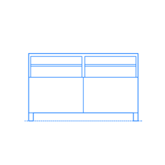 Furniture Tv Stand Ikea Besta Tv Unit 2 Bay Tall Doors Outline Icon Svg Set, Free Vectors File